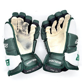Occasion - Bauer Supreme 2S Pro - Gants de hockey NCAA Pro Stock (vert/blanc)
